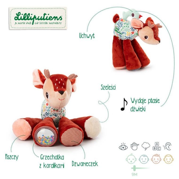 Lilliputiens, Sarenka Stella, przytulanka dźwiękowa, 9m+