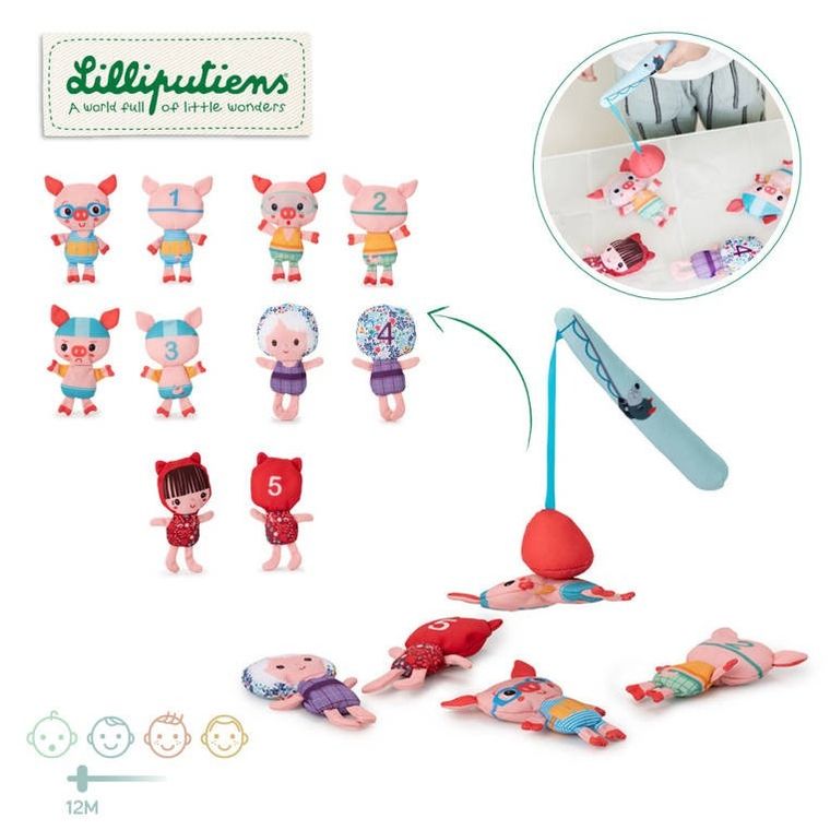 Lilliputiens, Wilk Louis, zestaw do wędkowania w kąpieli, 12m+