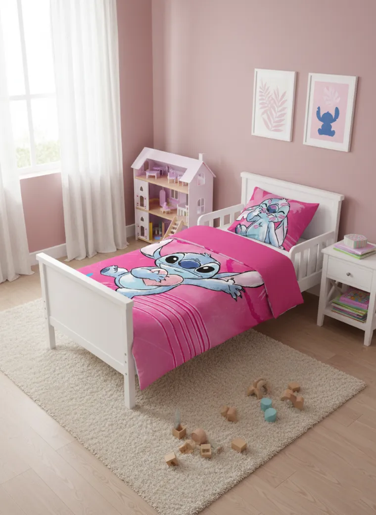 Lilo i Stitch 2-częściowy komplet pościeli bawełnianej, 100-135 cm