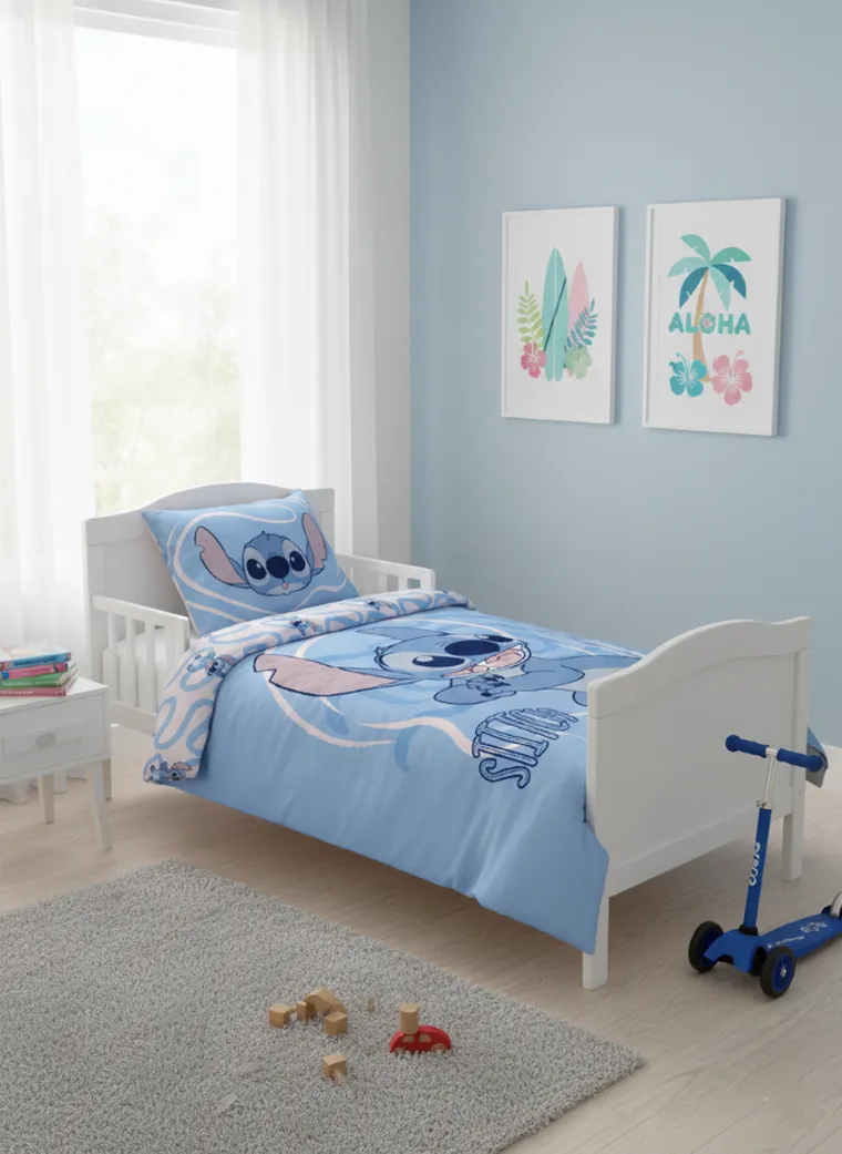 Lilo i Stitch, 2-częściowy komplet pościeli bawełnianej, 100-135 cm