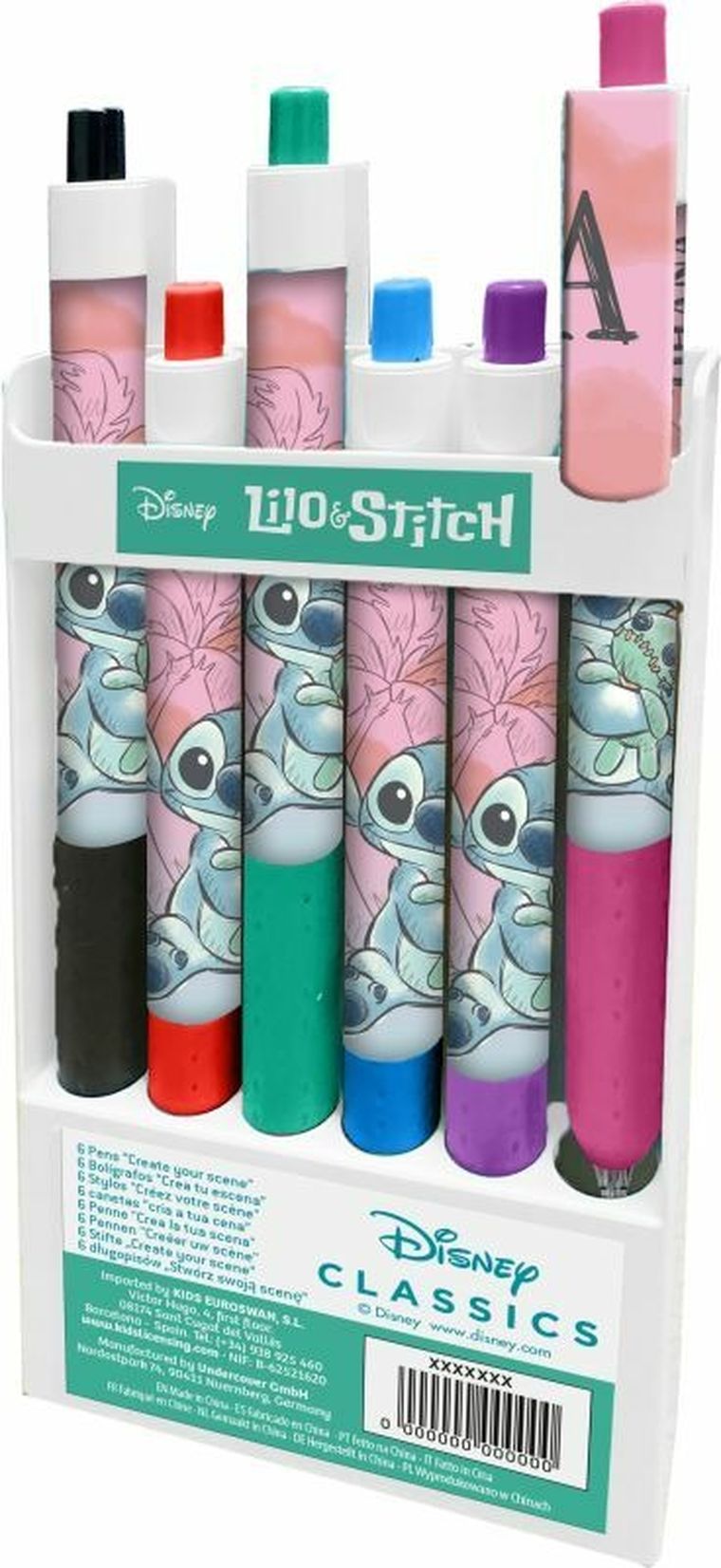 Lilo i Stitch, długopisy kolorowe, 6 szt.