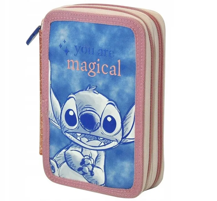 Lilo i Stitch, piórnik rozkładany, podwójny, z wyposażeniem