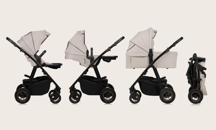 Lionelo, Amber Plus, wózek wielofunkcyjny 2w1, Beige Sand