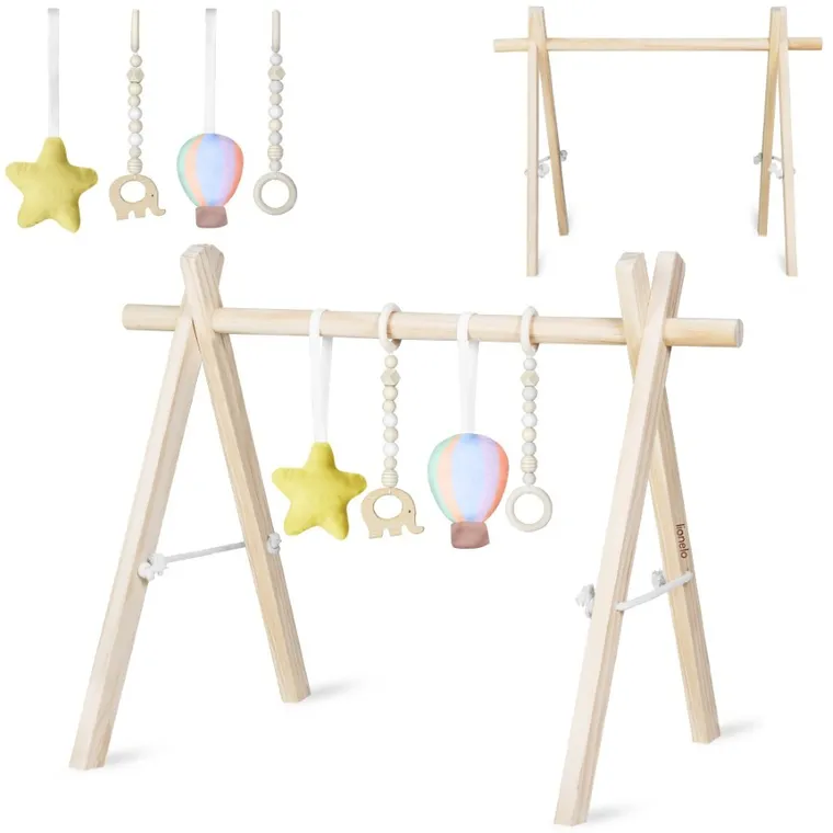 Lionelo, Anis, drewniany stojak edukacyjny, baby gym
