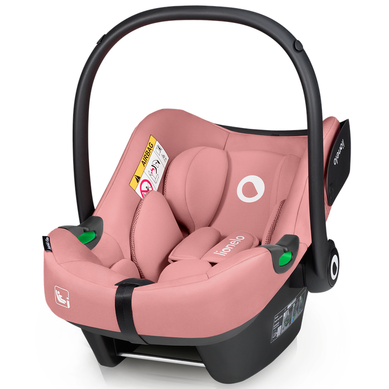 Lionelo, Astrid, fotelik samochodowy z bazą, i-Size, Pink Coral, 40-87 cm