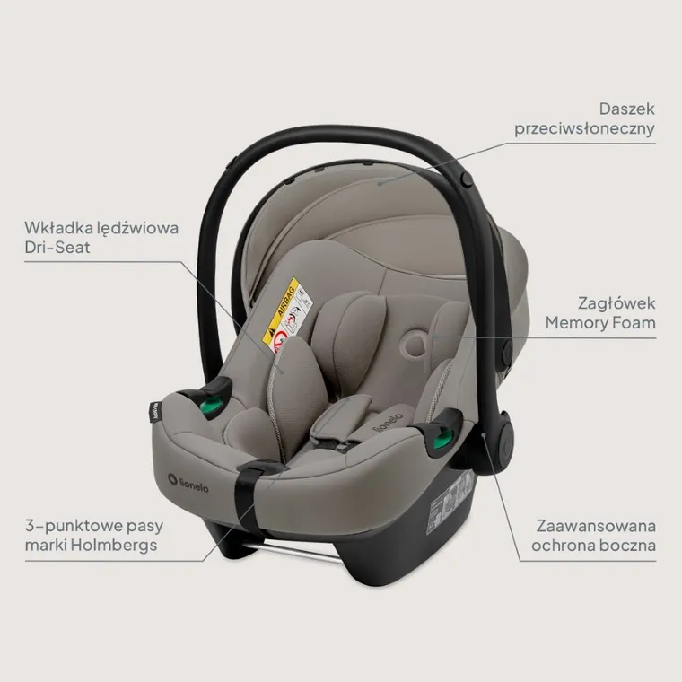 Lionelo, Astrid, i-Size, fotelik samochodowy, Beige Taupe