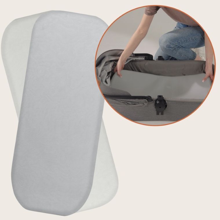 Lionelo, bambusowe prześcieradło z gumką, biały/szary, 28-70 cm, 2 szt.