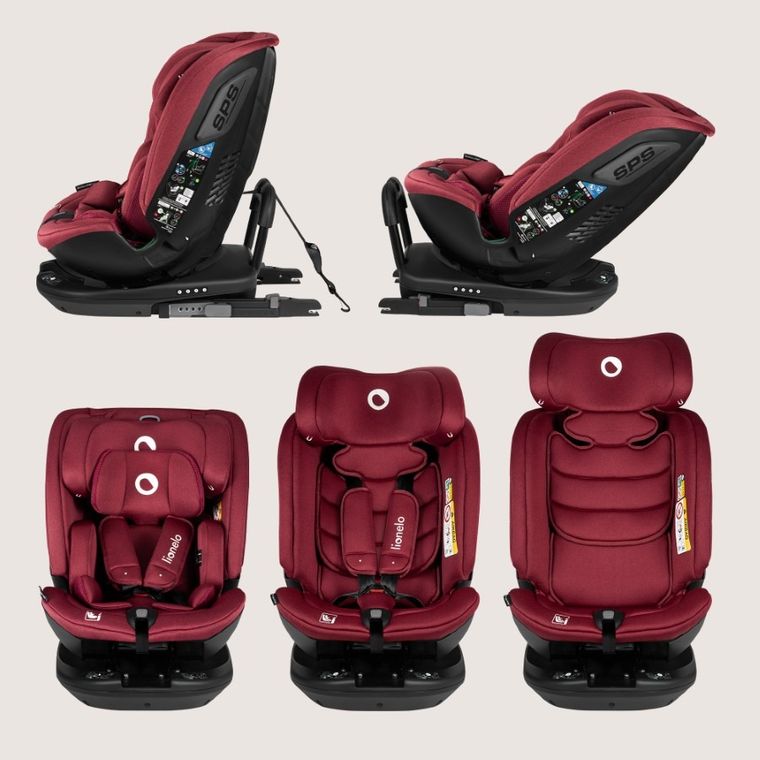 Lionelo, Bastiaan, fotelik samochodowy, i-Size, RWF, Red Burgundy, 40-150 cm
