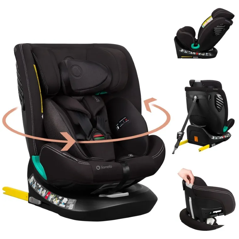 Lionelo, Bastiaan One, I-Size, fotelik samochodowy, Black Carbon, 40-150 cm