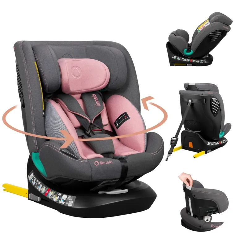 Lionelo, Bastiaan One, I-Size, fotelik samochodowy, Pink Rose, 40-150 cm