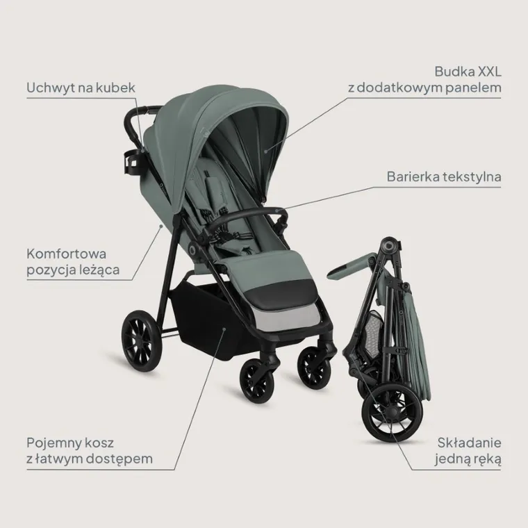 Lionelo, Emerald, wózek spacerowy, green forest