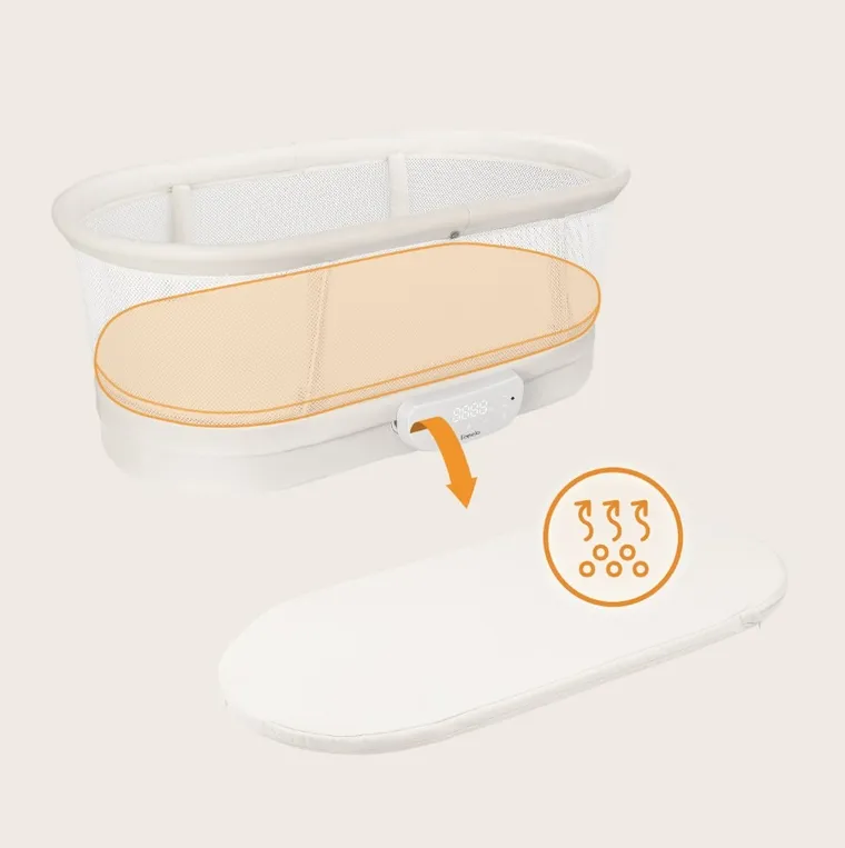 Lionelo, łóżeczko-kołyska z funkcją wagi, coral white