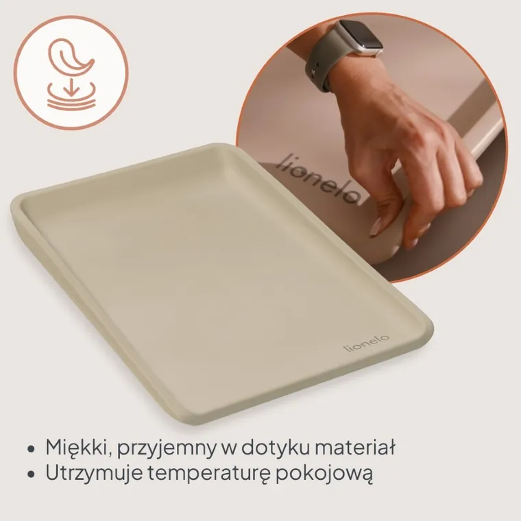 Lionelo, Megs, wielofunkcyjna mata do przewijania, beige sand