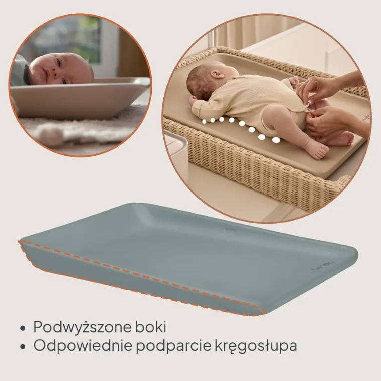 Lionelo, Megs, wielofunkcyjna mata do przewijania, grey dove