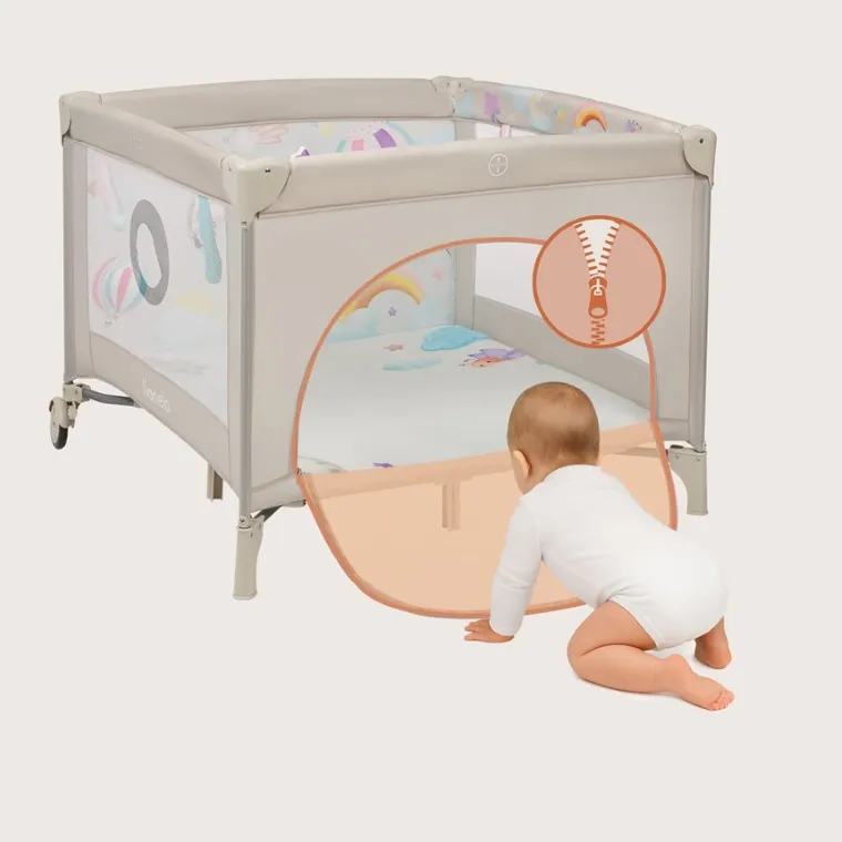 Lionelo, Mille Plus, kojec wielofunkcyjny, grey beige