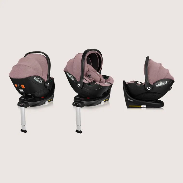 Lionelo, Moxie, fotelik samochodowy z bazą, i-Size, Pink Mauve, 40-87 cm