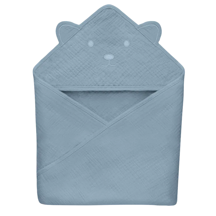 Lionelo, Muslin, okrycie kąpielowe z kapturkiem, Grey Sky