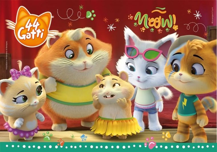 Lisciani, 44 Koty, puzzle z rączką, 24 elementy