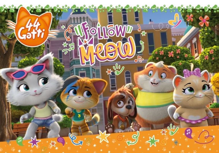 Lisciani, 44 Koty, puzzle z rączką, 24 elementy