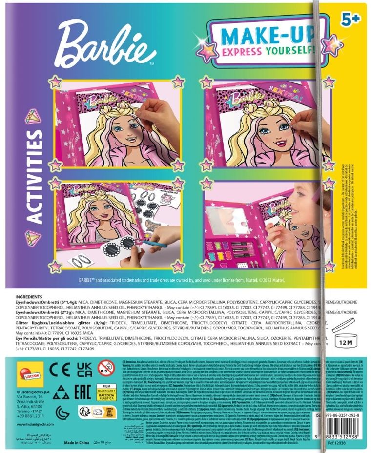 Lisciani, Barbie, Make Up, szkicownik z naklejkami