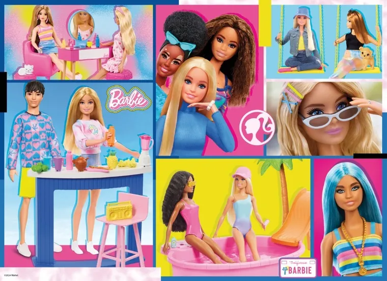 Lisciani, Barbie, Maxifloor, puzzle, 108 elementów