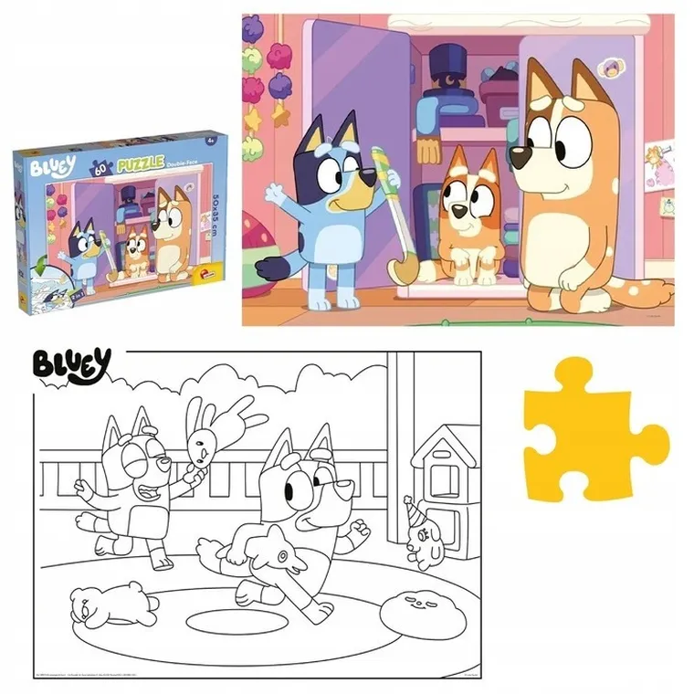 Lisciani, Bluey, puzzle dwustronne, 60 elementów