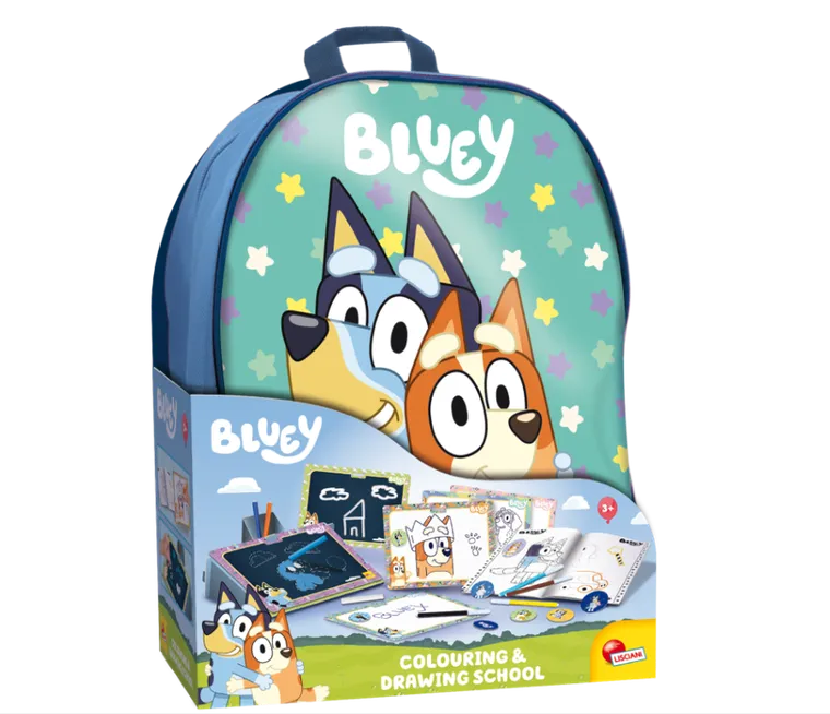 Lisciani, Bluey, Szkoła rysowania, zestaw kreatywny z plecakiem