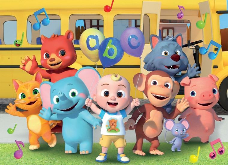 Lisciani, CoComelon, Chodźmy na spacer, dwustronne puzzle podłogowe, 2-12 elementów