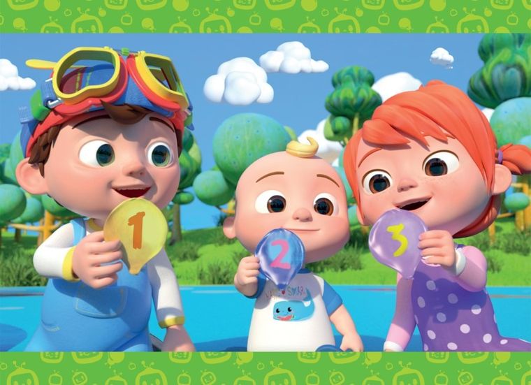 Lisciani, CoComelon, Dzielenie się jest super, dwustronne puzlle podłogowe, 35 elementów