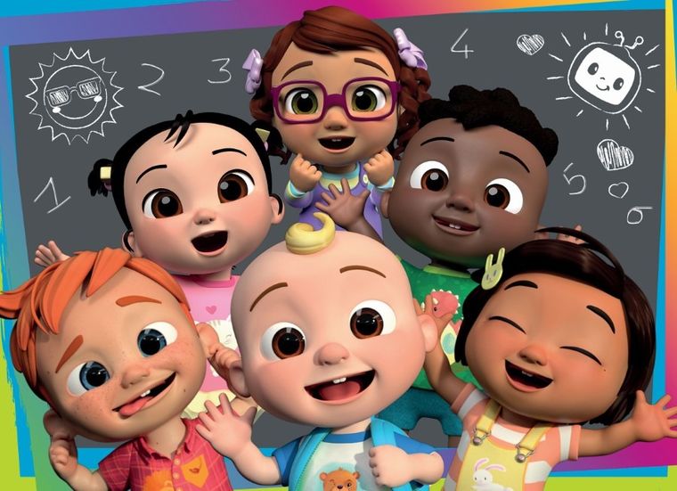 Lisciani, CoComelon, Pouczymy się razem, dwustronne puzzle podłogowe, 24 elementy