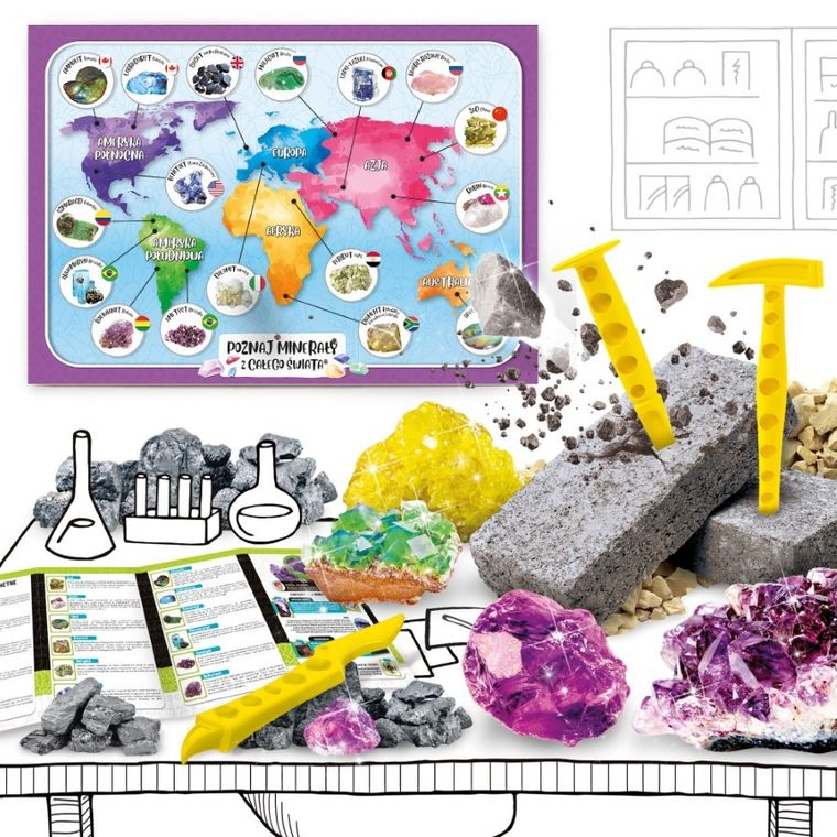 Lisciani, I'm a Genius, Poznaj Minerały z Całęgo Świata, zestaw kreatywny