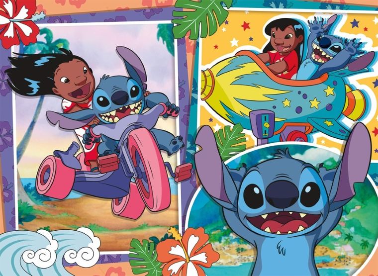 Lisciani, Lilo i Stitch, Eko, puzzle dwustronne, 60 elementów