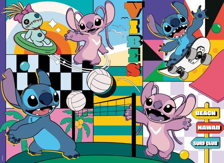 Lisciani, Lilo i Stitch, Maxifloor, puzzle, 108 elementów