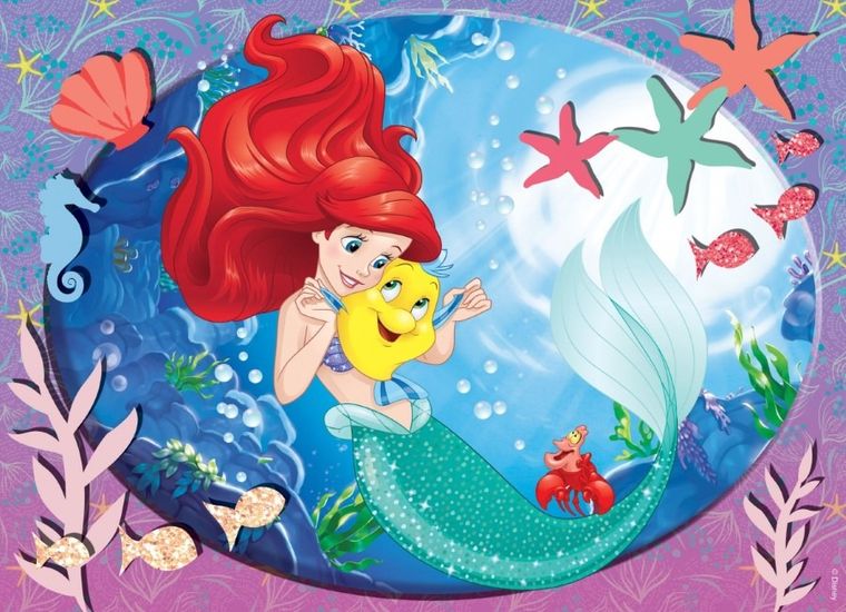 Lisciani, Mała Syrenka, puzzle maxi, dwustronne, 60 elementów