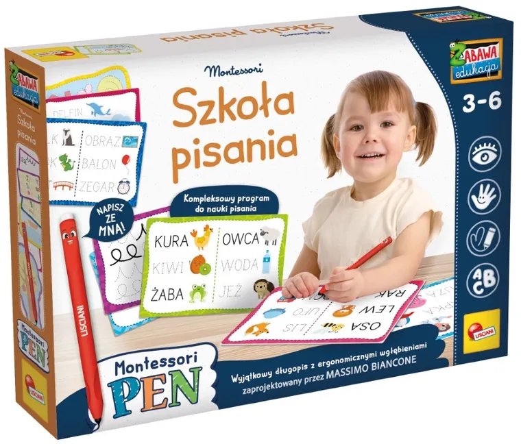 Lisciani, Montessori, szkoła pisania z 18 tabliczkami