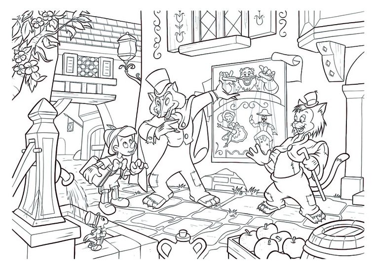 Lisciani, Pinokio, puzzle dwustronne maxi, 35 elementów