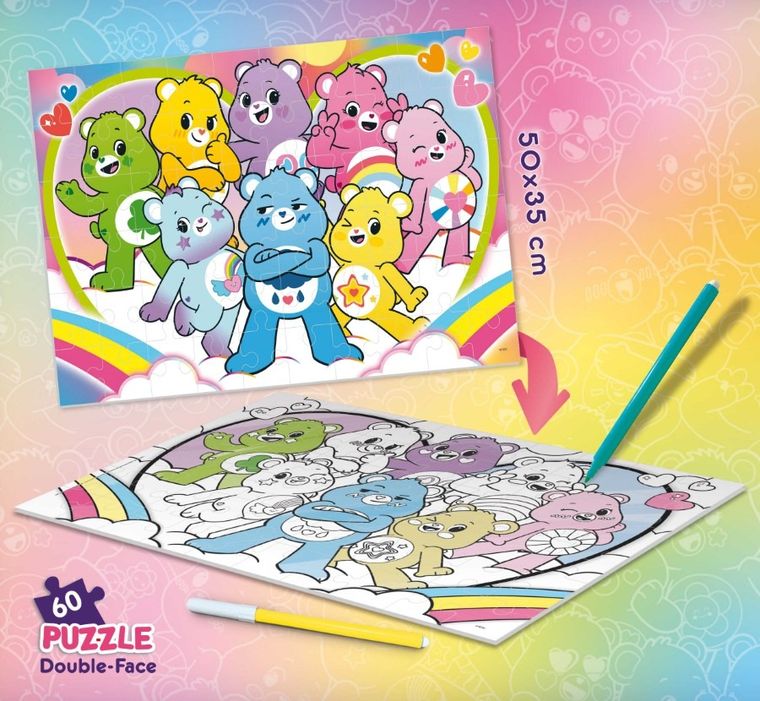 Lisciani, Troskliwe Misie, puzzle dwustronne, 60 elementów