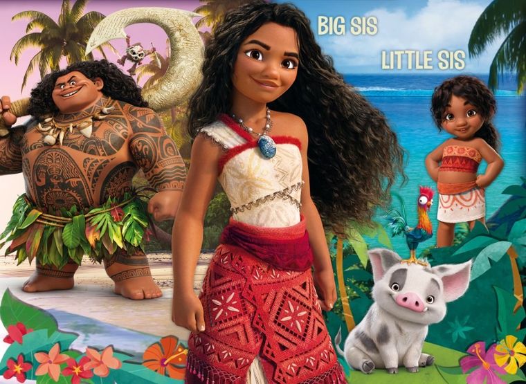 Lisciani, Vaiana 2, Maxifloor, puzzle dwustronne, 108 elementów