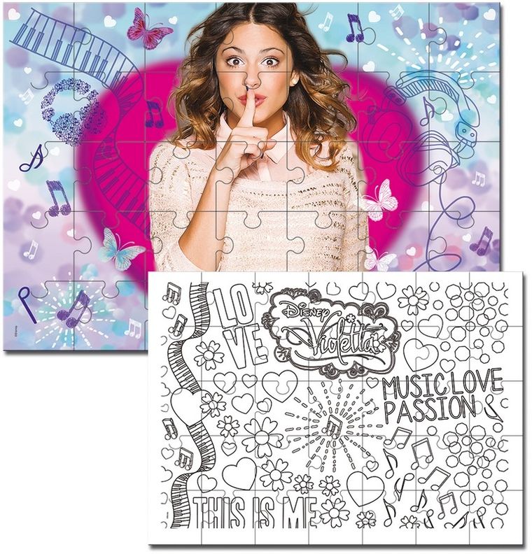 Lisciani, Violetta, puzzle dwustronne maxi V2, 108 elementów