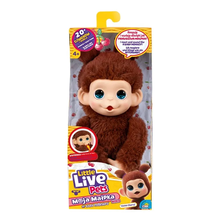 Little Live Pets, Minis, Moja Małpka Chikki Cherry, maskotka interaktywna