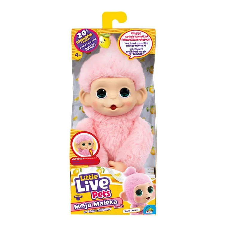 Little Live Pets, Minis, Moja Małpka Luna Lemon, maskotka interaktywna