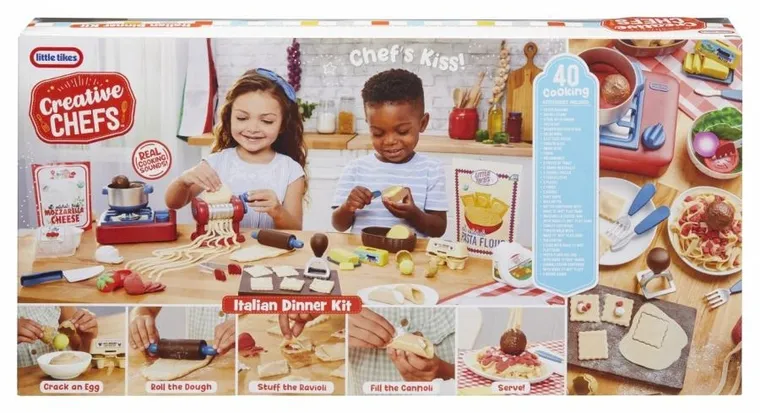 Little Tikes, Creative Chefs, Italian Dinner Kit, Włoska Kolacja, zestaw kuchenny z maszynką do makaronu