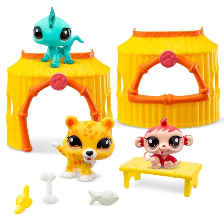 Littlest Pet Shop, dżungla, zestaw 3 figurek