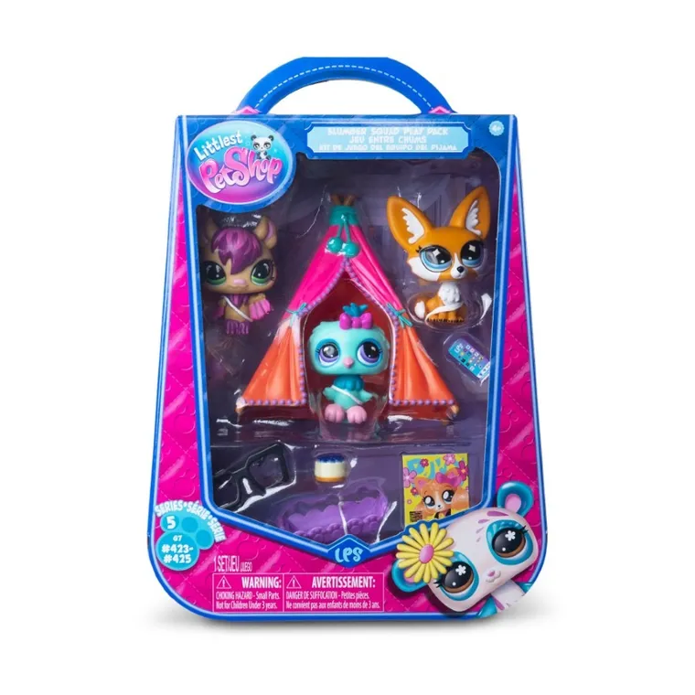 Littlest Pet Shop, Piżama party, zestaw 3 figurek z akcesoriami