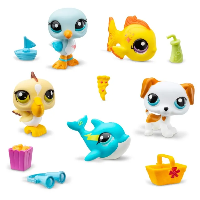 Littlest Pet Shop, plaża, zestaw 5 figurek