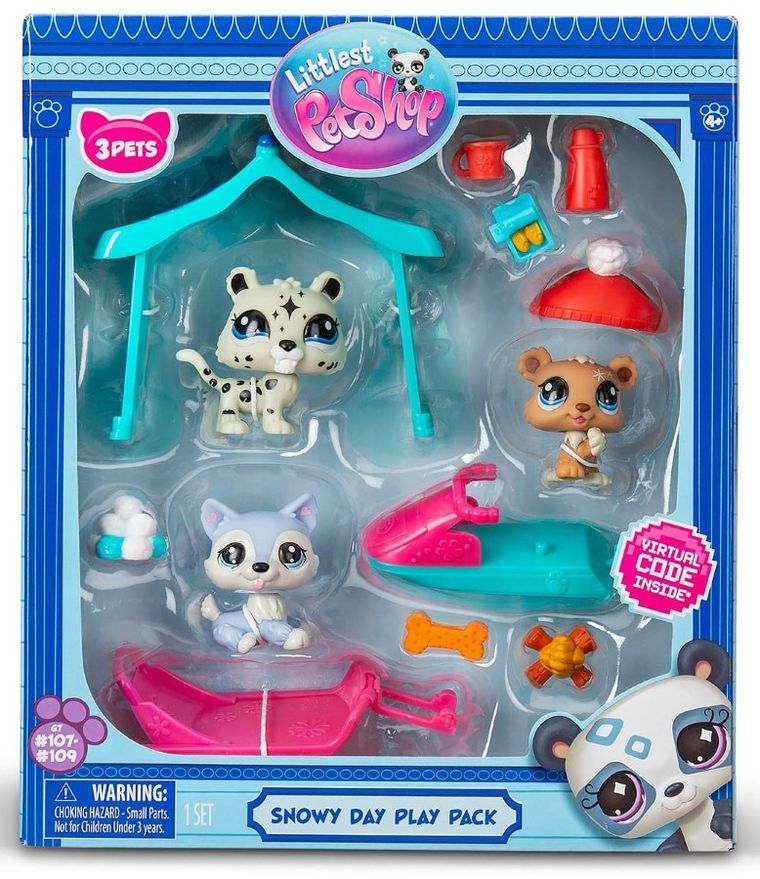 Littlest Pet Shop, Śnieżny Dzień, zestaw 3 figurek