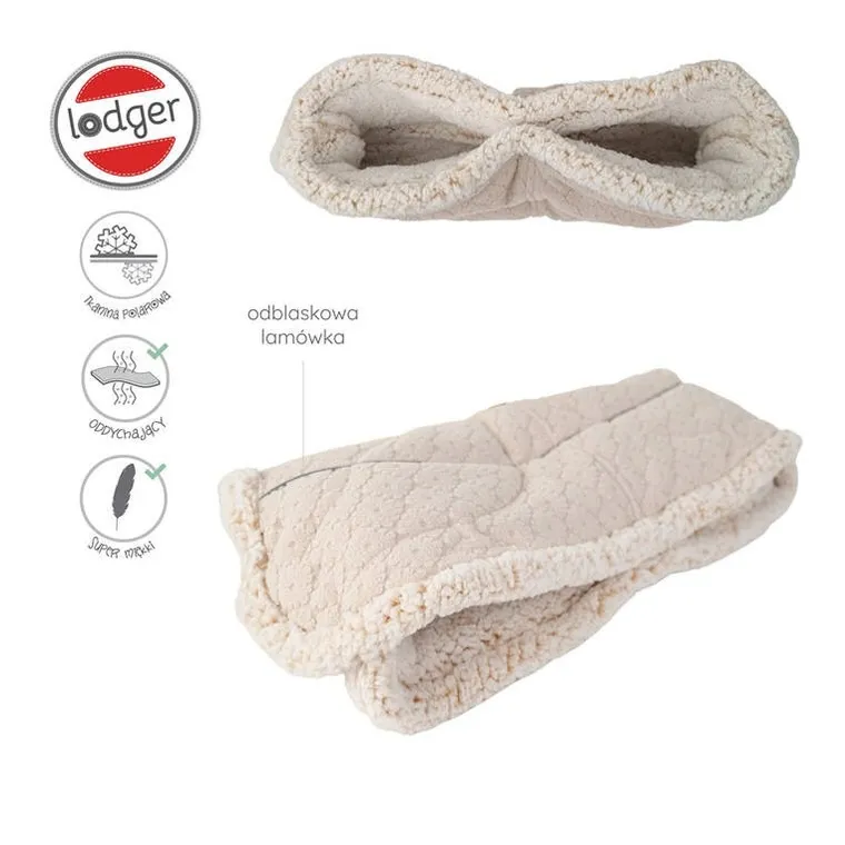 Lodger, Fleece, Birch, mufka do wózka, polarowa, beżowa