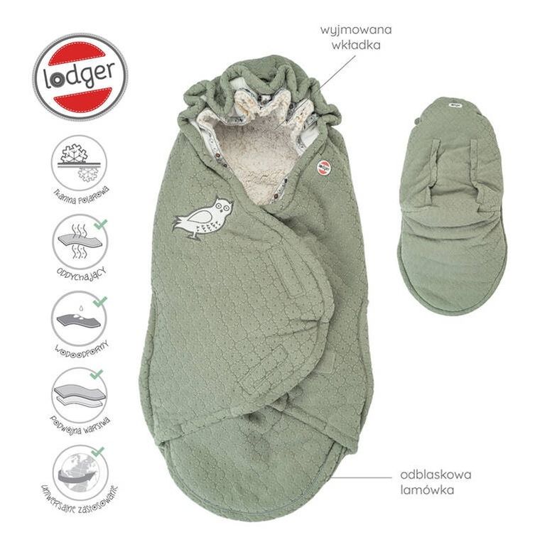 Lodger, Fleece, Elm, zimowy śpiworek do wózka, polarowy, szałwiowy