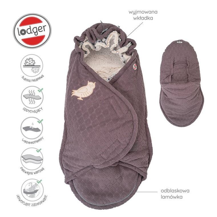 Lodger, Fleece, Mauve, zimowy śpiworek do wózka, polarowy, wrzosowy