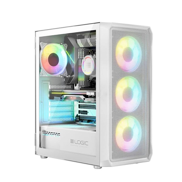 Logic Concept, obudowa komputerowa, Portos ARGB Midi USB 3.0, biała
